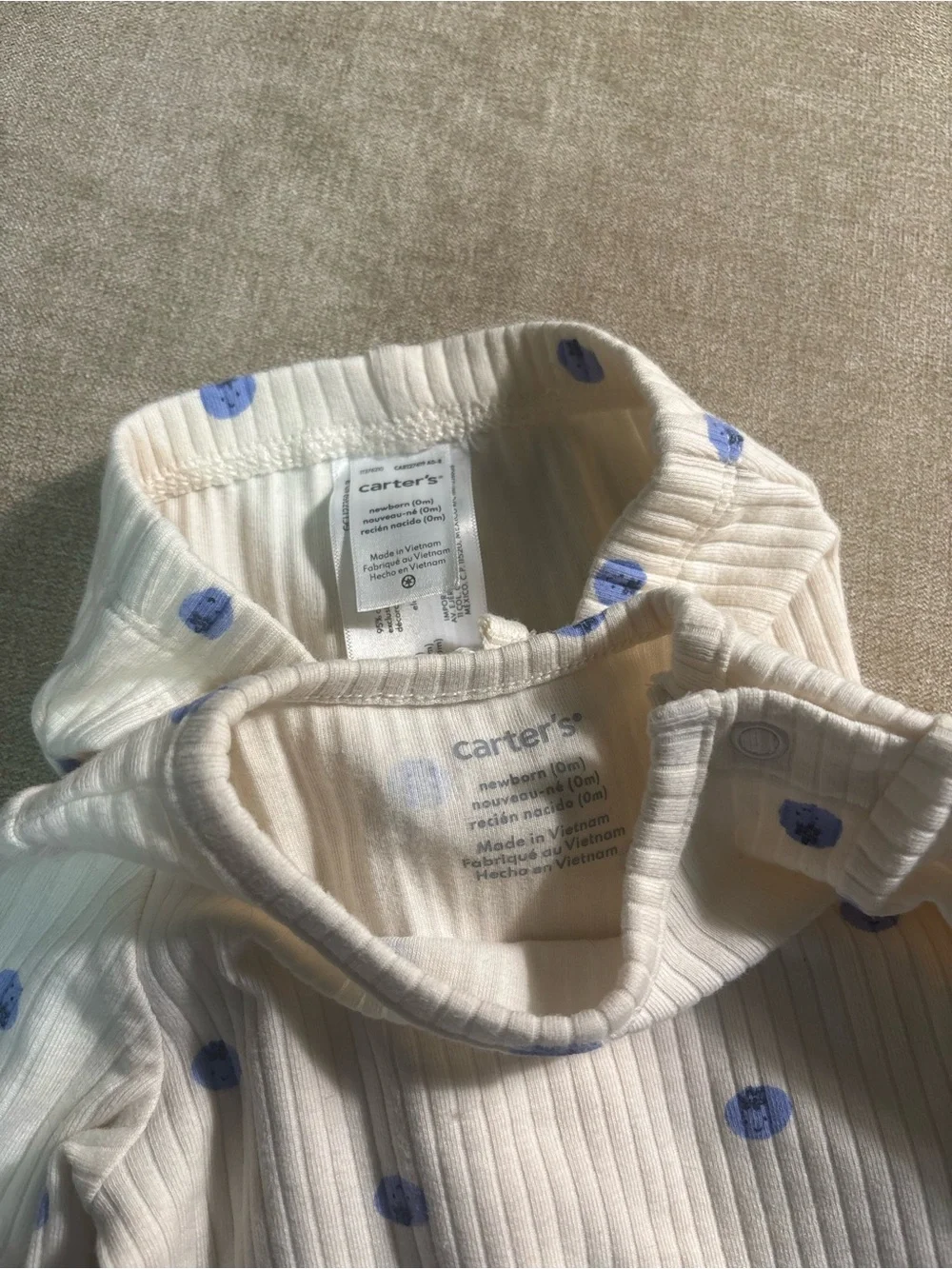 Carters cream ribbed